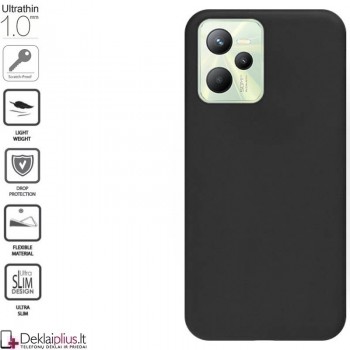 Silikoninis 1mm. storio dėklas - juodas (Realme C35)
